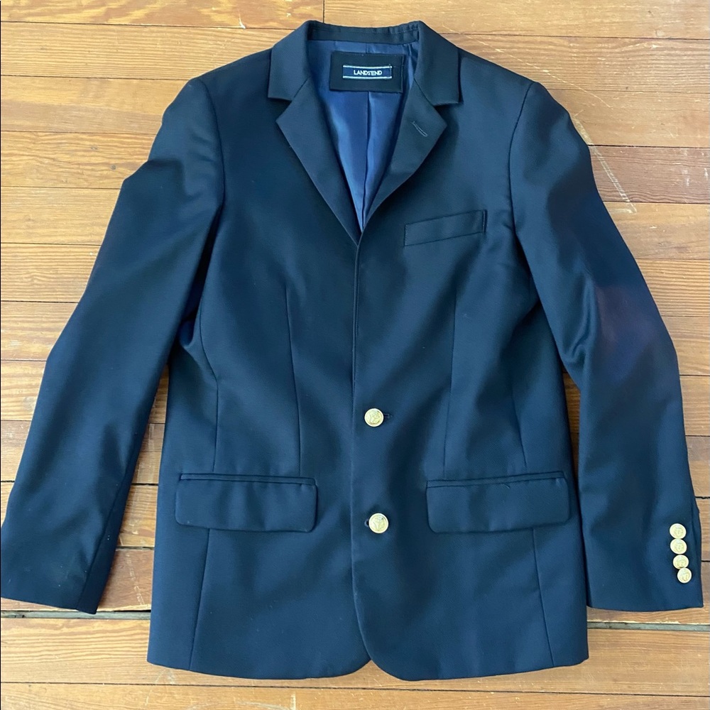 Lands’ End Boys Navy Blazer. Size L (14-16)
